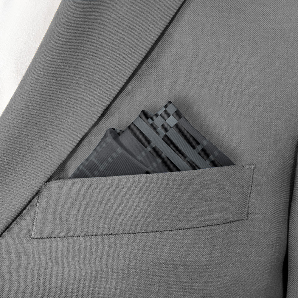 Cincy Plaid Pocket Square - Stairs Fold - Knotty Tie Co.