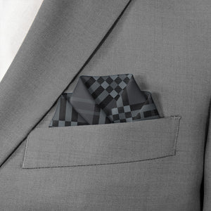 Cincy Plaid Pocket Square - Scalloped Fold - Knotty Tie Co.