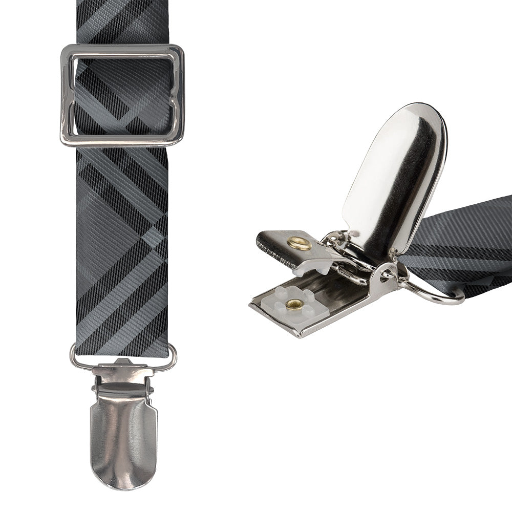 Cincy Plaid Suspenders - Hardware and Strap - Knotty Tie Co.