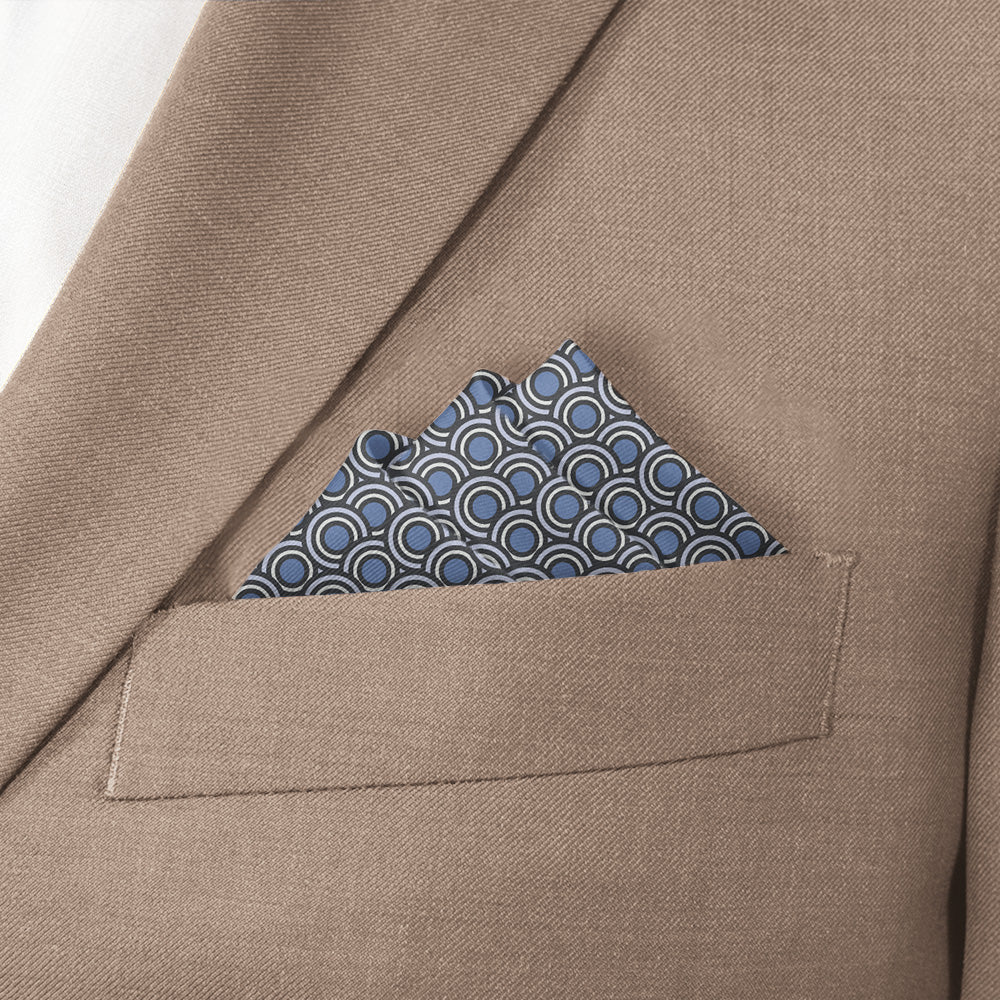 Circles Pocket Square - Stairs Fold - Knotty Tie Co.