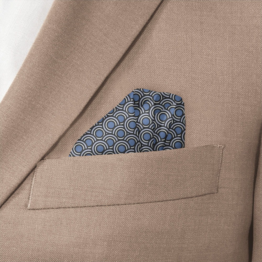 Circles Pocket Square - Wave Fold - Knotty Tie Co.