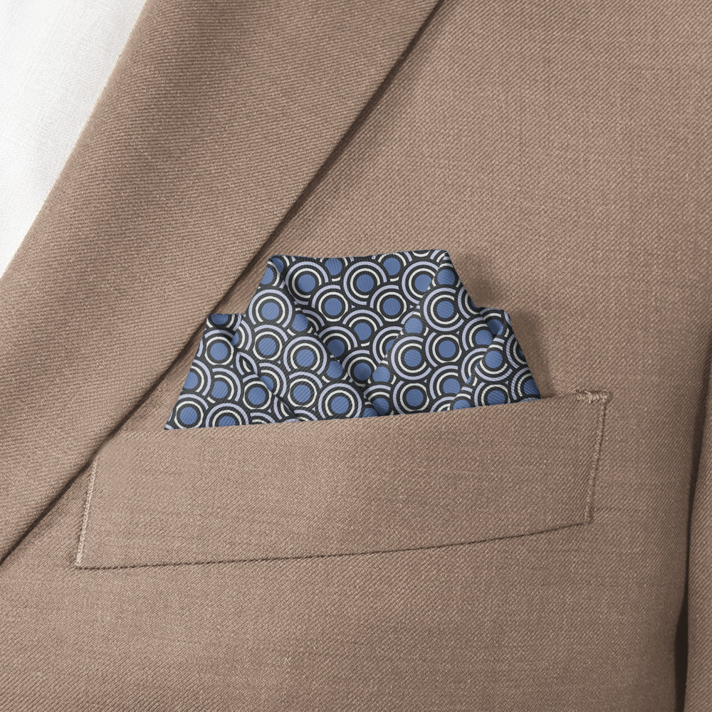 Circles Pocket Square - Scalloped Fold - Knotty Tie Co.