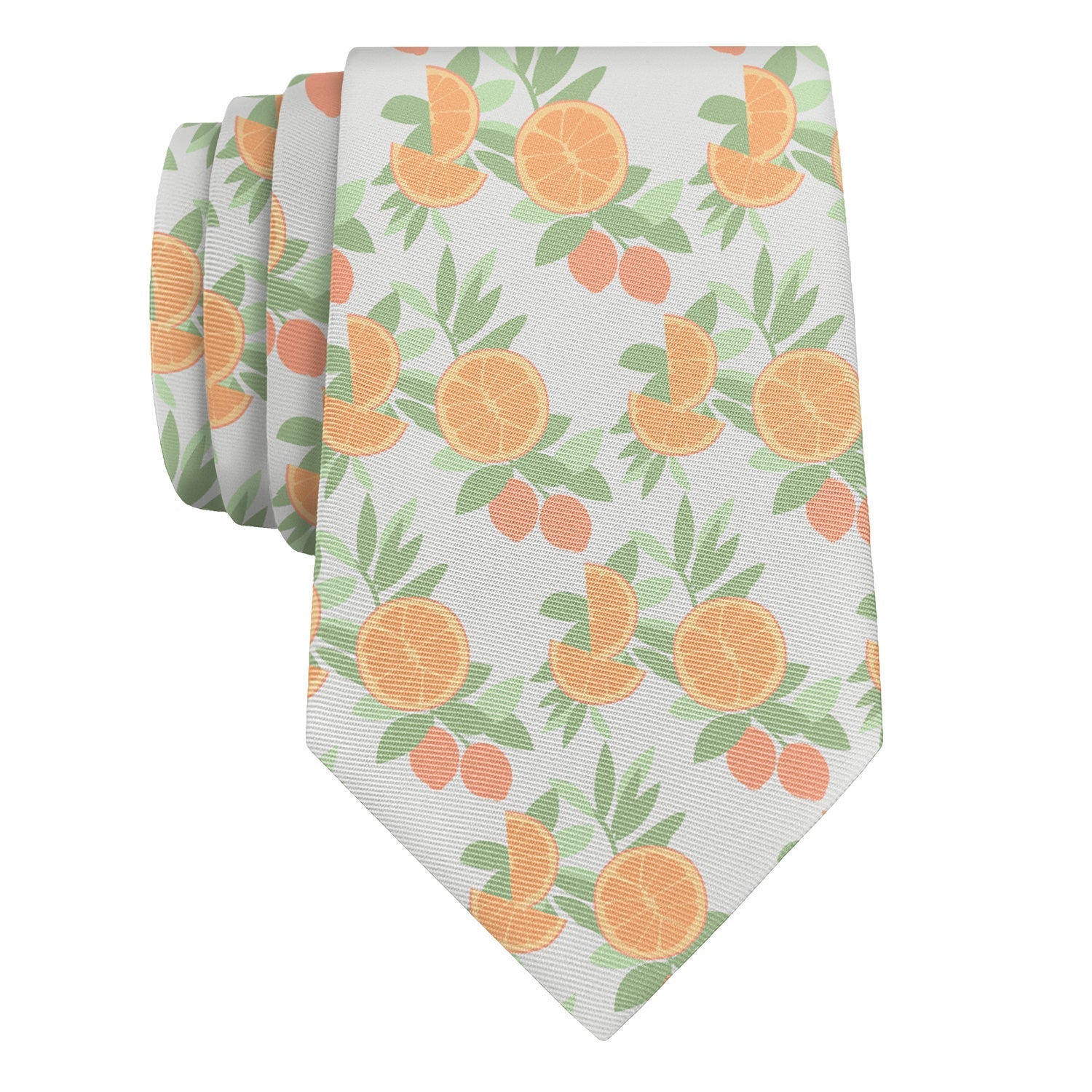 Citrus Blossom Floral Necktie - Rolled - Knotty Tie Co.