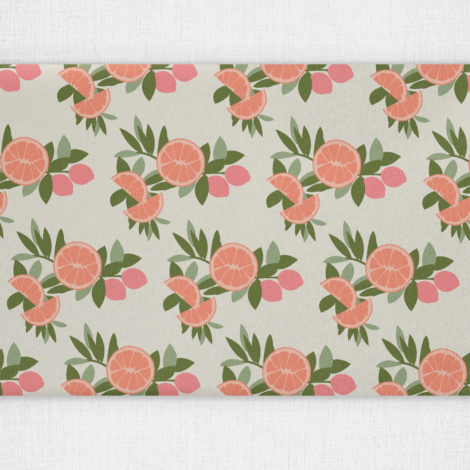 Citrus Blossom Floral Table Runner