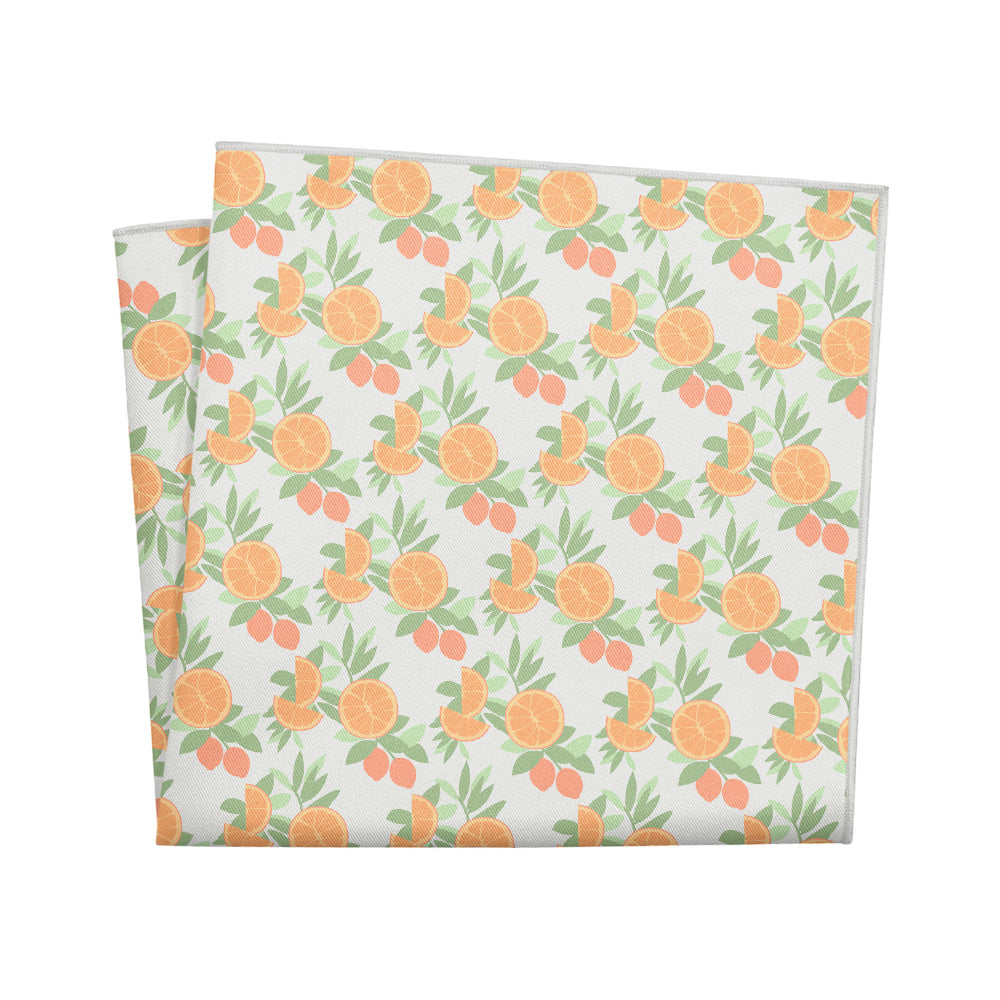 Citrus Blossom Floral Pocket Square - 12" Square - Knotty Tie Co.