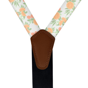 Citrus Blossom Floral Suspenders - Vegan Leather Y-Back - Knotty Tie Co.