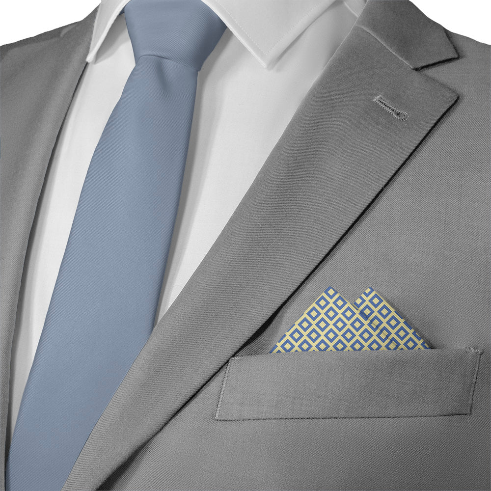 Clancy Geometric Pocket Square - 12" Square - Knotty Tie Co.