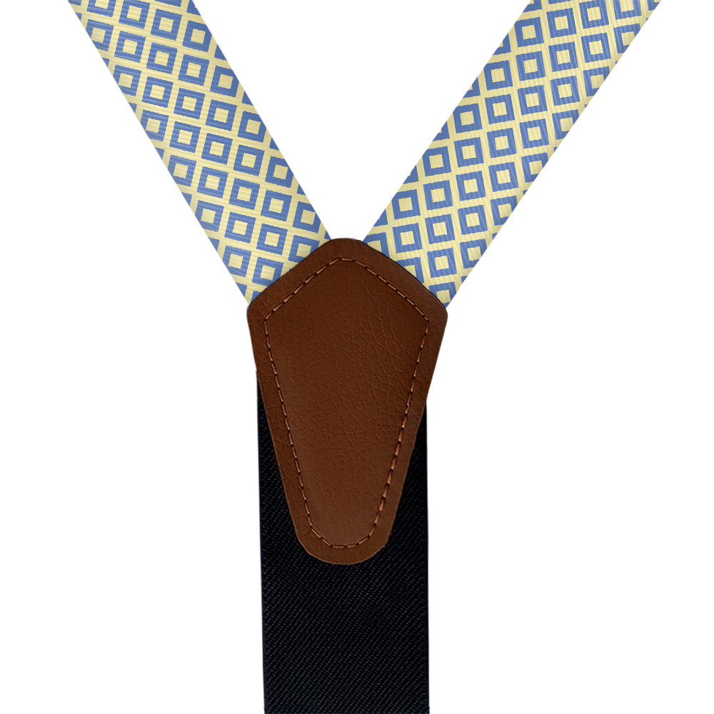 Clancy Geometric Suspenders - Vegan Leather Y-Back - Knotty Tie Co.