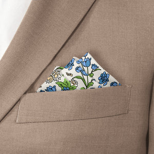 Clara Floral Pocket Square - Stairs Fold - Knotty Tie Co.