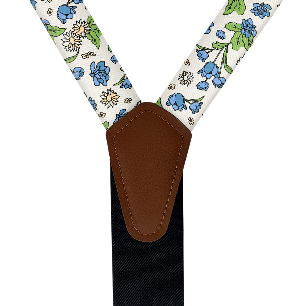 Clara Floral Suspenders - Vegan Leather Y-Back - Knotty Tie Co.