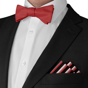 Clarke Stripe Pocket Square - Matching Bow Tie - Knotty Tie Co.