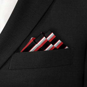 Clarke Stripe Pocket Square - Stairs Fold - Knotty Tie Co.