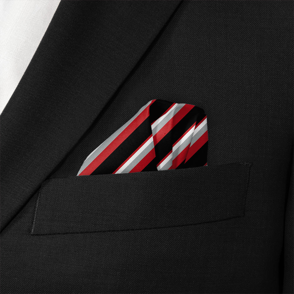 Clarke Stripe Pocket Square - Wave Fold - Knotty Tie Co.