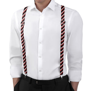 Clarke Stripe Suspenders - On Model Back View - Knotty Tie Co.