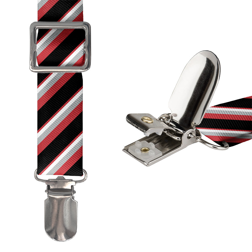 Clarke Stripe Suspenders - Hardware and Strap - Knotty Tie Co.