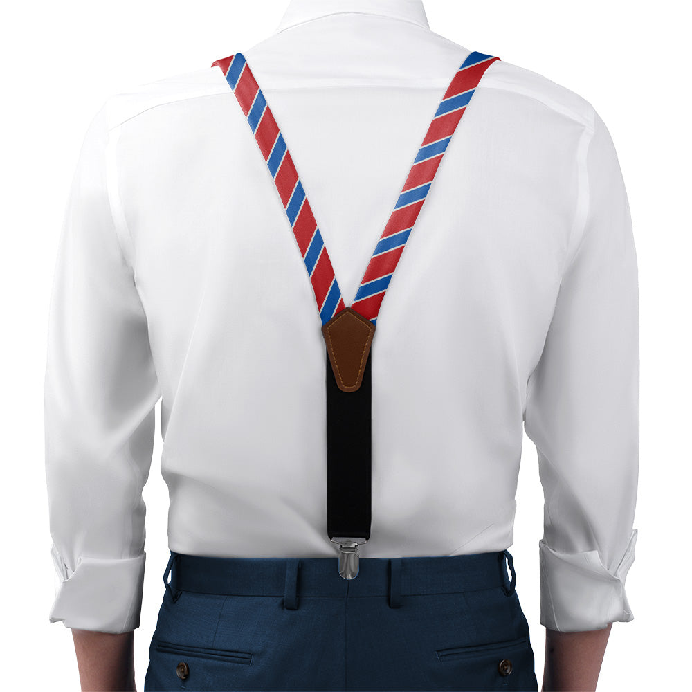 Clarkson Stripe Suspenders - On Model Front View - Knotty Tie Co.