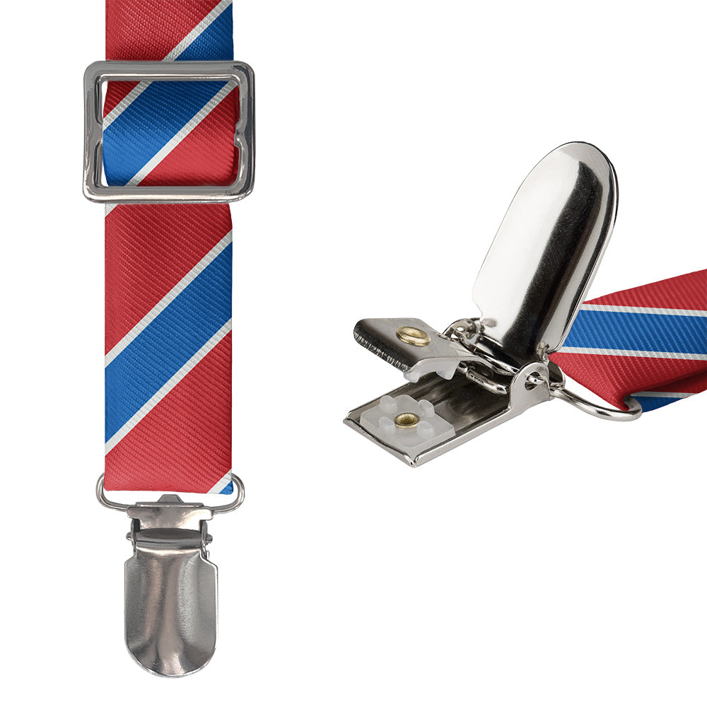 Clarkson Stripe Suspenders - Hardware and Strap - Knotty Tie Co.