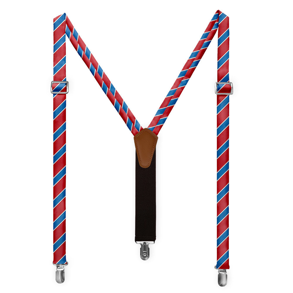 Clarkson Stripe Suspenders - Full Front View - Knotty Tie Co.