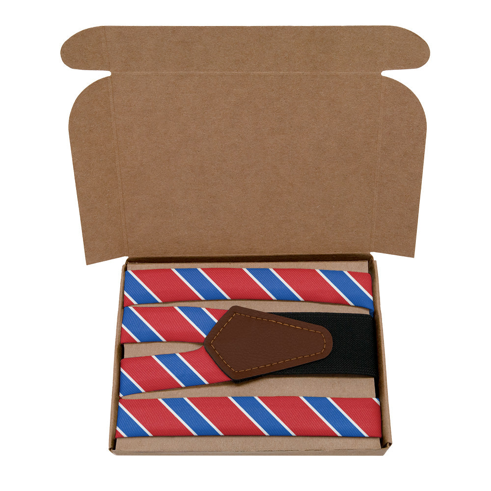 Clarkson Stripe Suspenders - Kraft Gift Box Packaging - Knotty Tie Co.