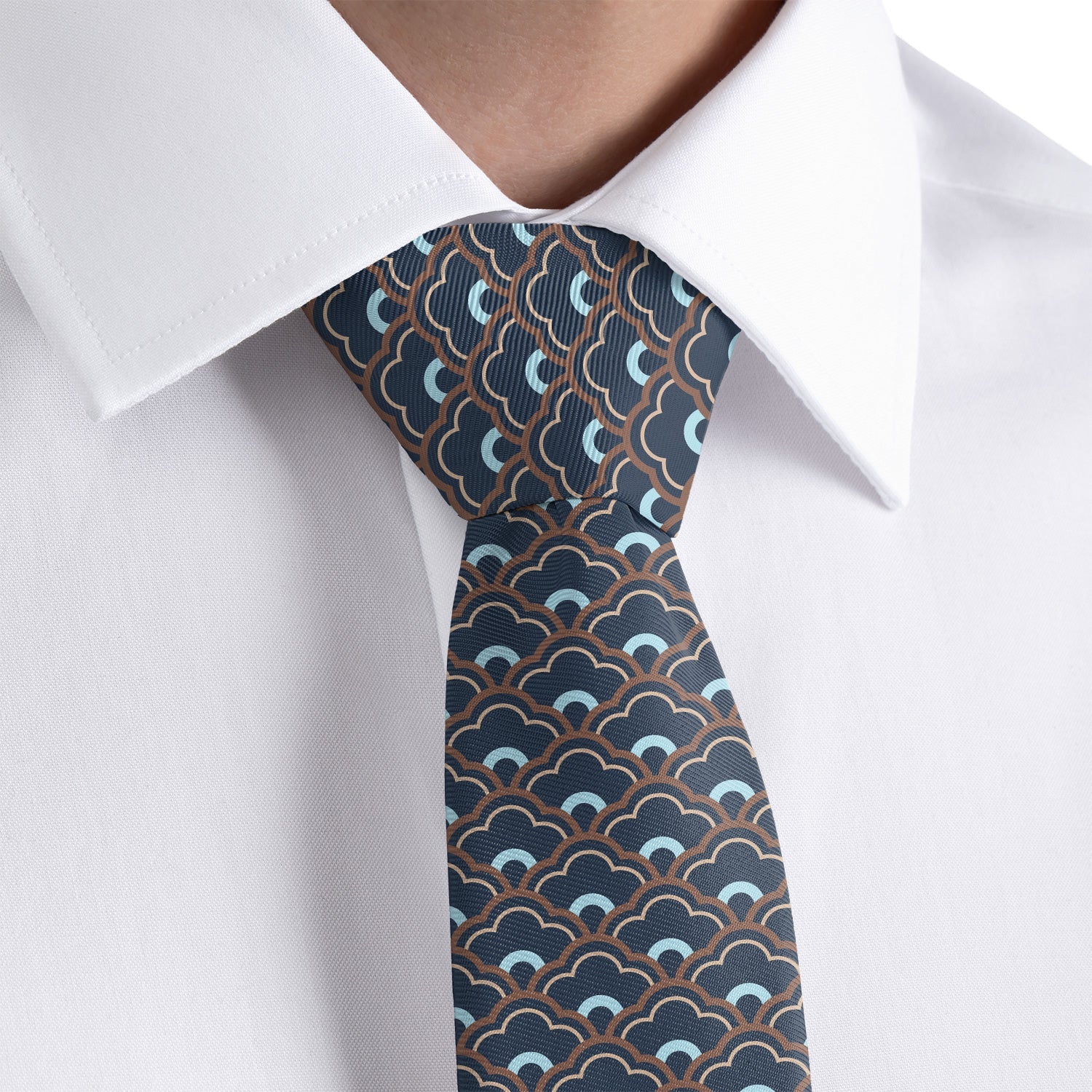 Clouds Geometric Necktie - Rolled - Knotty Tie Co.