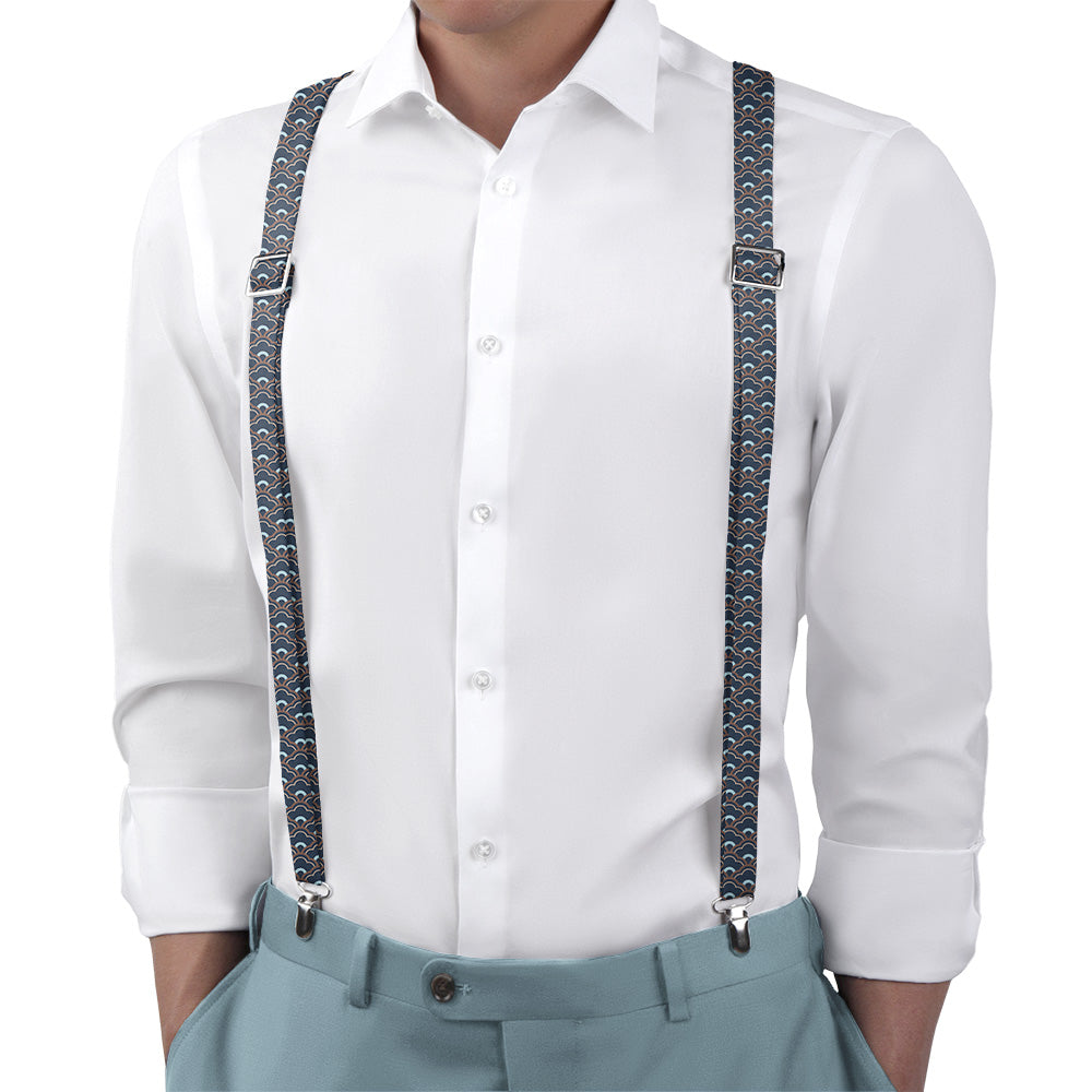 Clouds Geometric Suspenders - Main View - Knotty Tie Co.