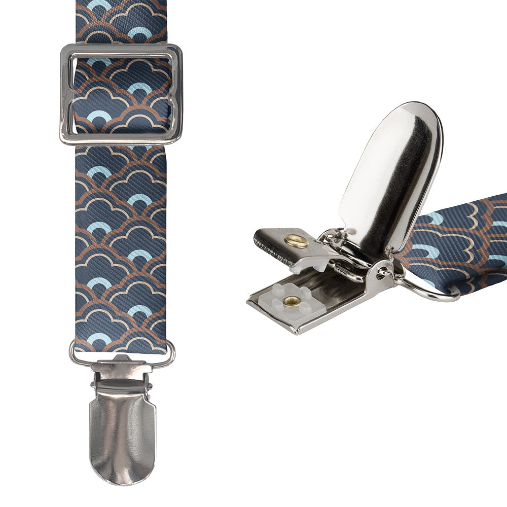 Clouds Geometric Suspenders - Hardware and Strap - Knotty Tie Co.