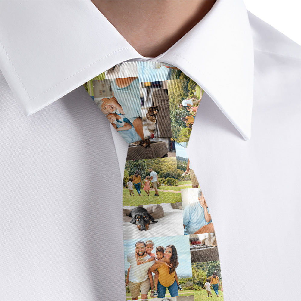 Custom Collage Photo Tie - Rolled - Knotty Tie Co.