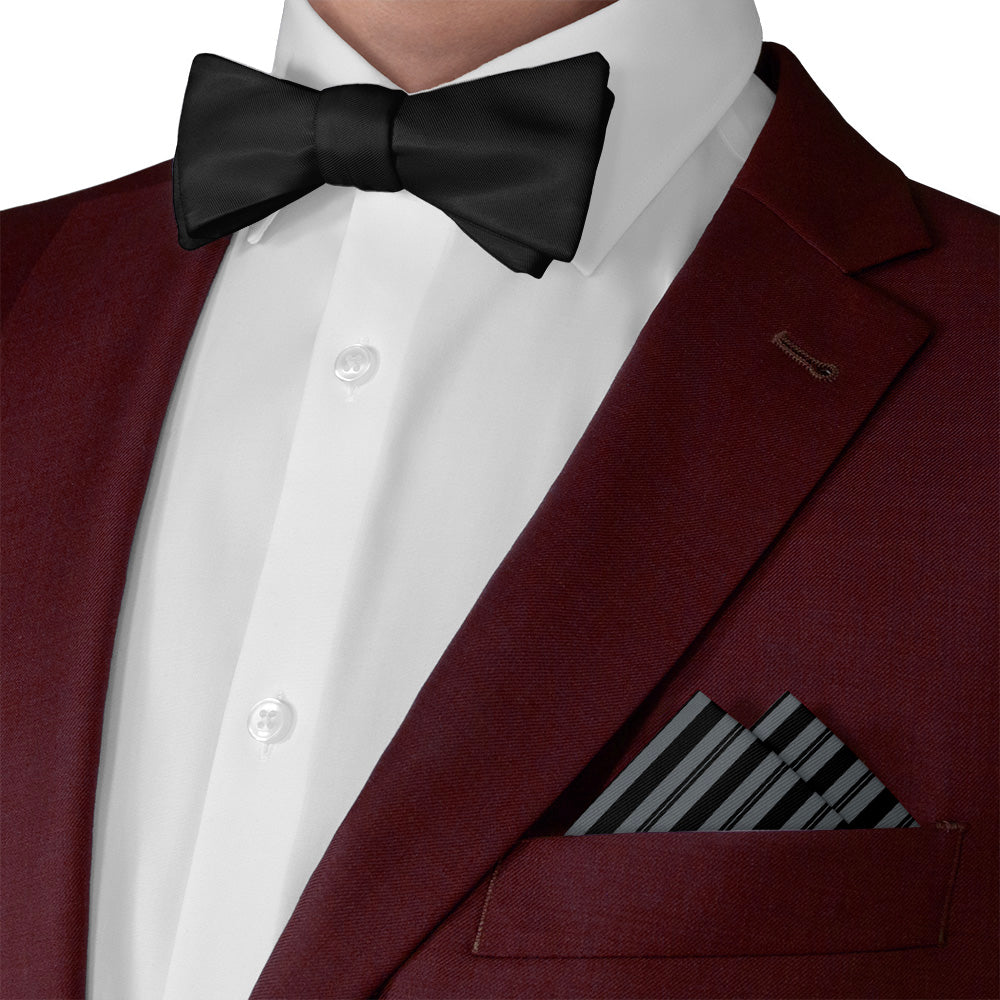 Collegiate Stripe Pocket Square - Matching Bow Tie - Knotty Tie Co.