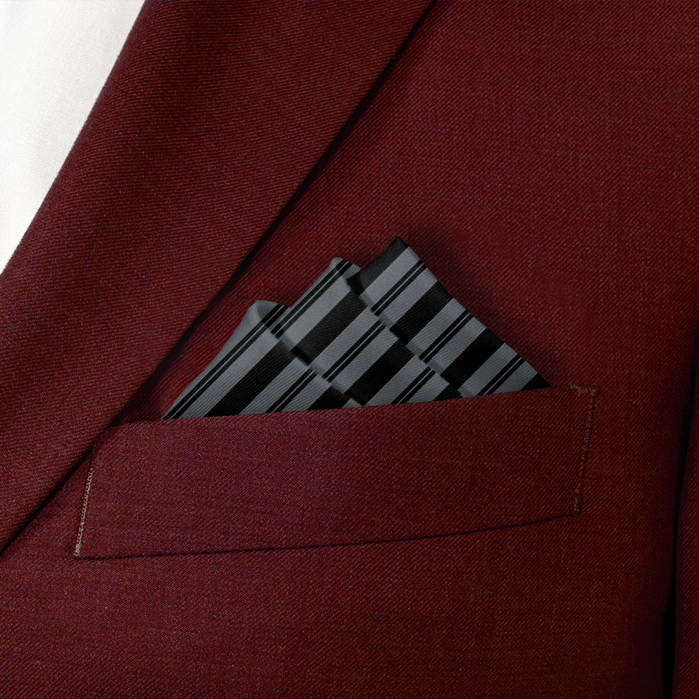 Collegiate Stripe Pocket Square - Stairs Fold - Knotty Tie Co.