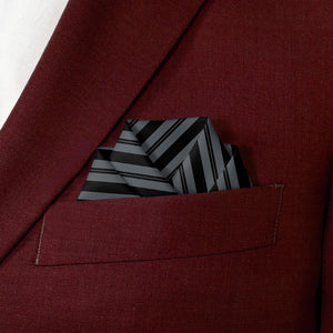 Collegiate Stripe Pocket Square - Scalloped Fold - Knotty Tie Co.