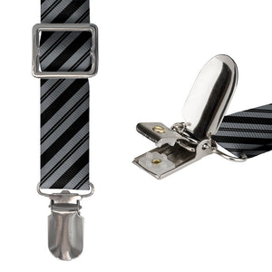 Collegiate Stripe Suspenders - Hardware and Strap - Knotty Tie Co.