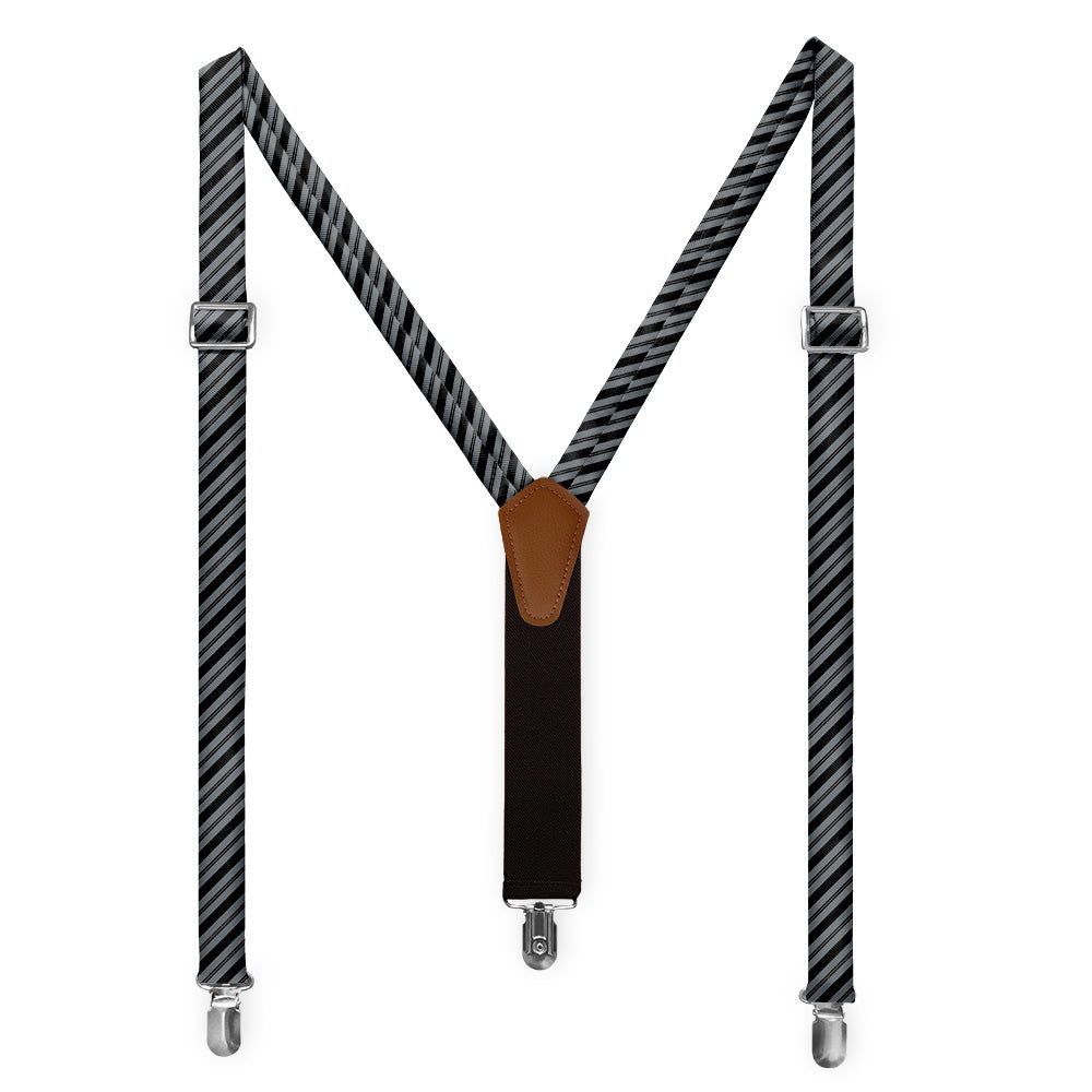 Collegiate Stripe Suspenders - Full Front View - Knotty Tie Co.