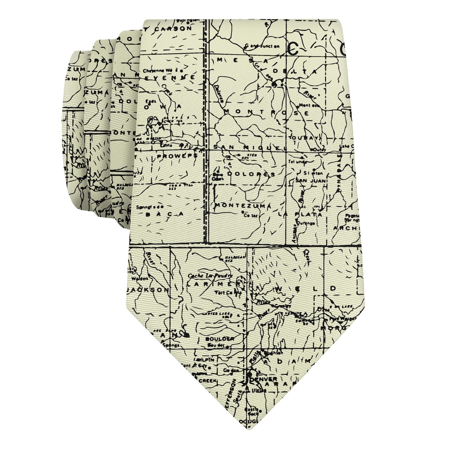 Colorado Map Necktie - Rolled - Knotty Tie Co.