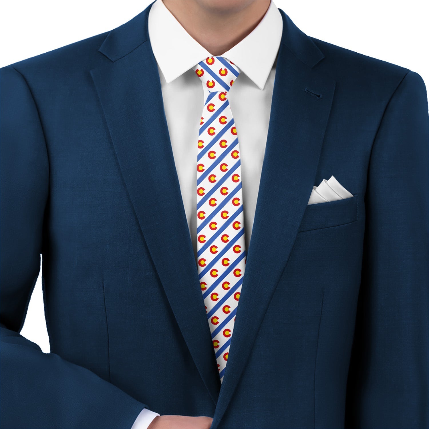 Colorado Stripe Necktie - Matching Pocket Square - Knotty Tie Co.