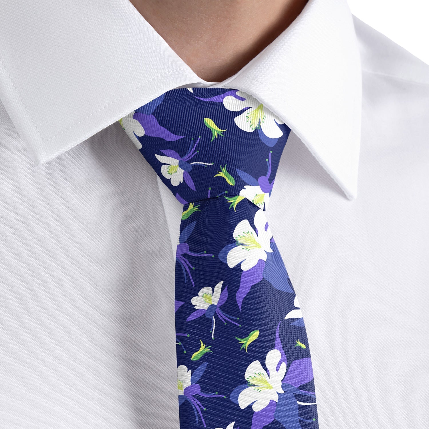 Columbine Floral Necktie - Rolled - Knotty Tie Co.