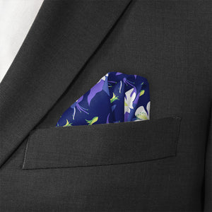 Columbine Floral Pocket Square - Wave Fold - Knotty Tie Co.