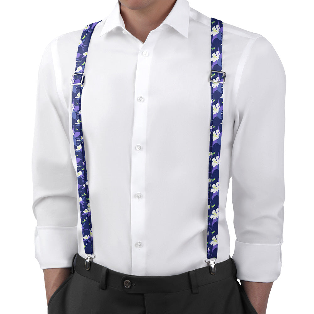 Columbine Floral Suspenders - Main View - Knotty Tie Co.