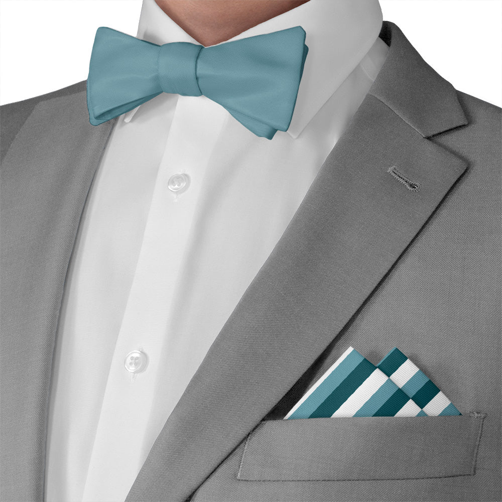 Columbine Stripe Pocket Square - Matching Bow Tie - Knotty Tie Co.