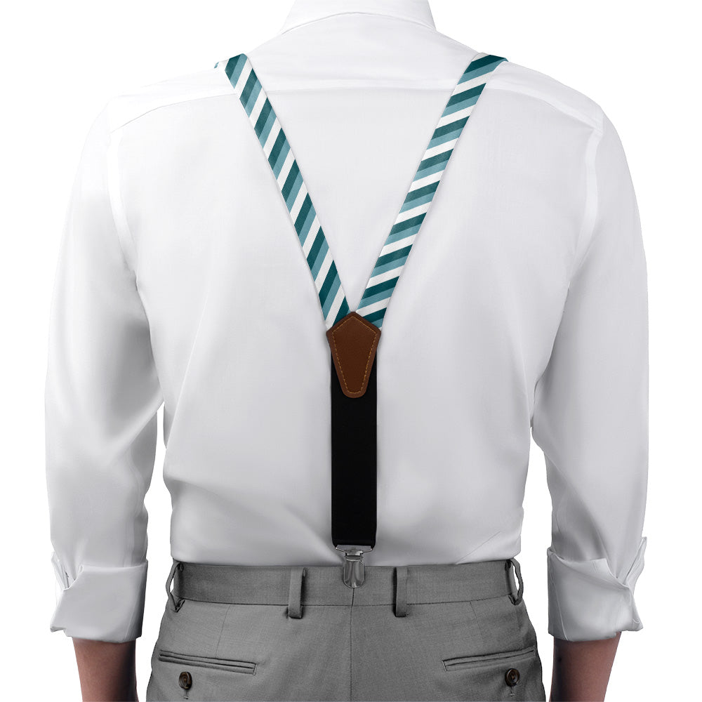 Columbine Stripe Suspenders - On Model Front View - Knotty Tie Co.