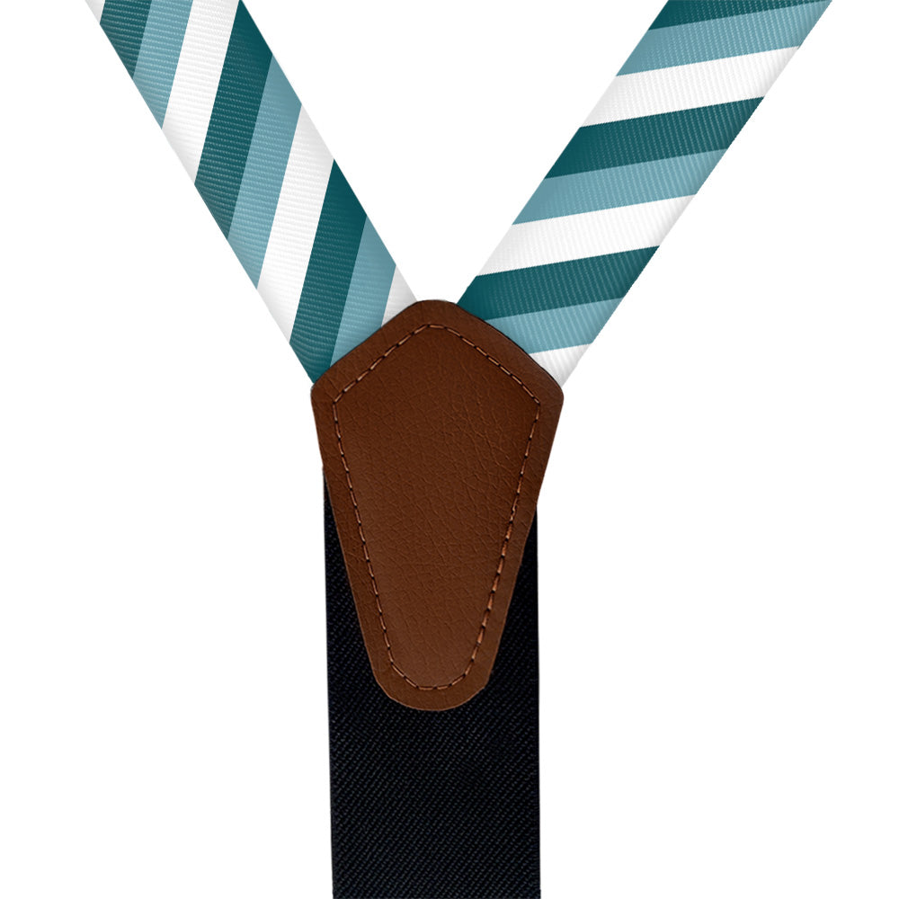 Columbine Stripe Suspenders - Vegan Leather Y-Back - Knotty Tie Co.