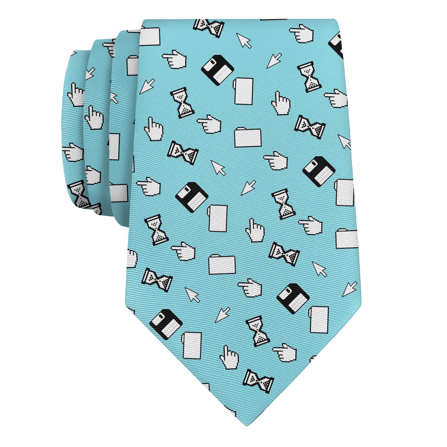 Computer Blues Necktie - Rolled - Knotty Tie Co.