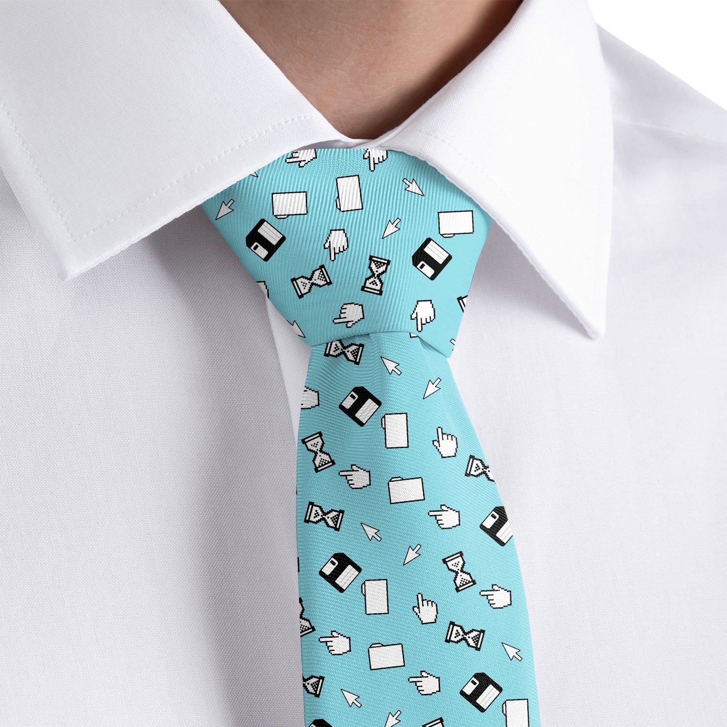 Computer Blues Necktie - Rolled - Knotty Tie Co.