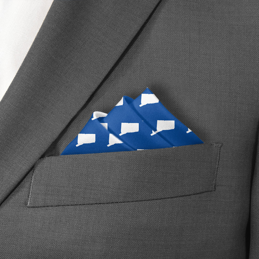 Connecticut State Outline Pocket Square - Stairs Fold - Knotty Tie Co.