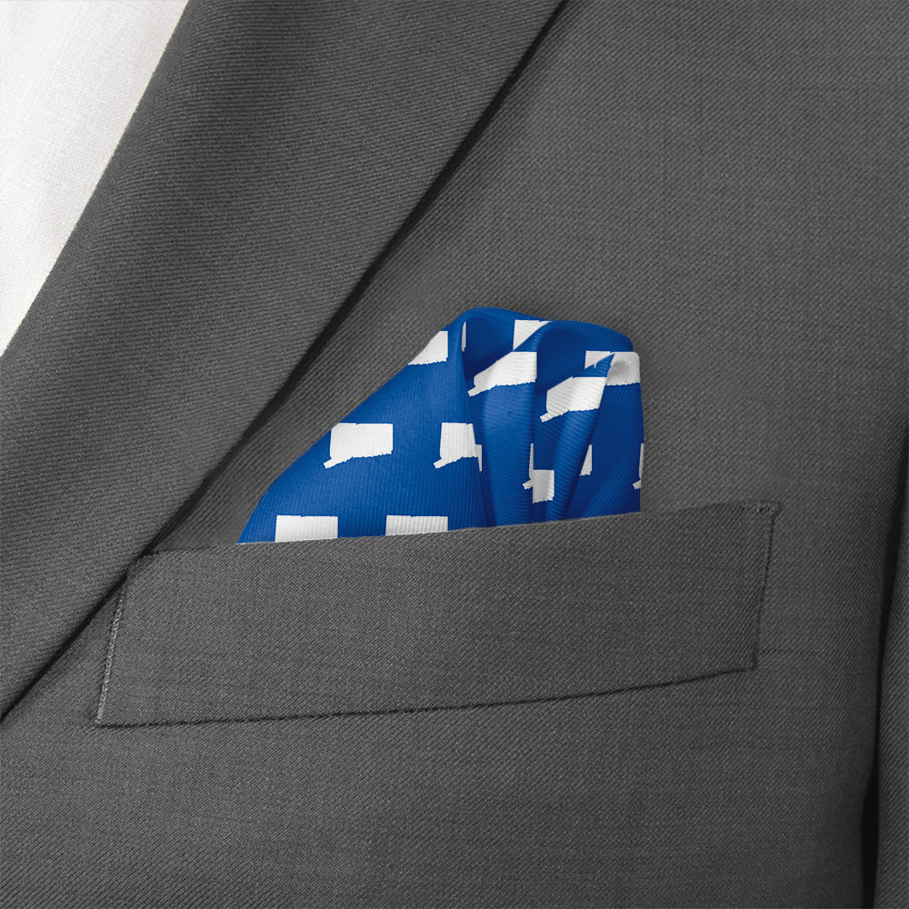 Connecticut State Outline Pocket Square - Wave Fold - Knotty Tie Co.