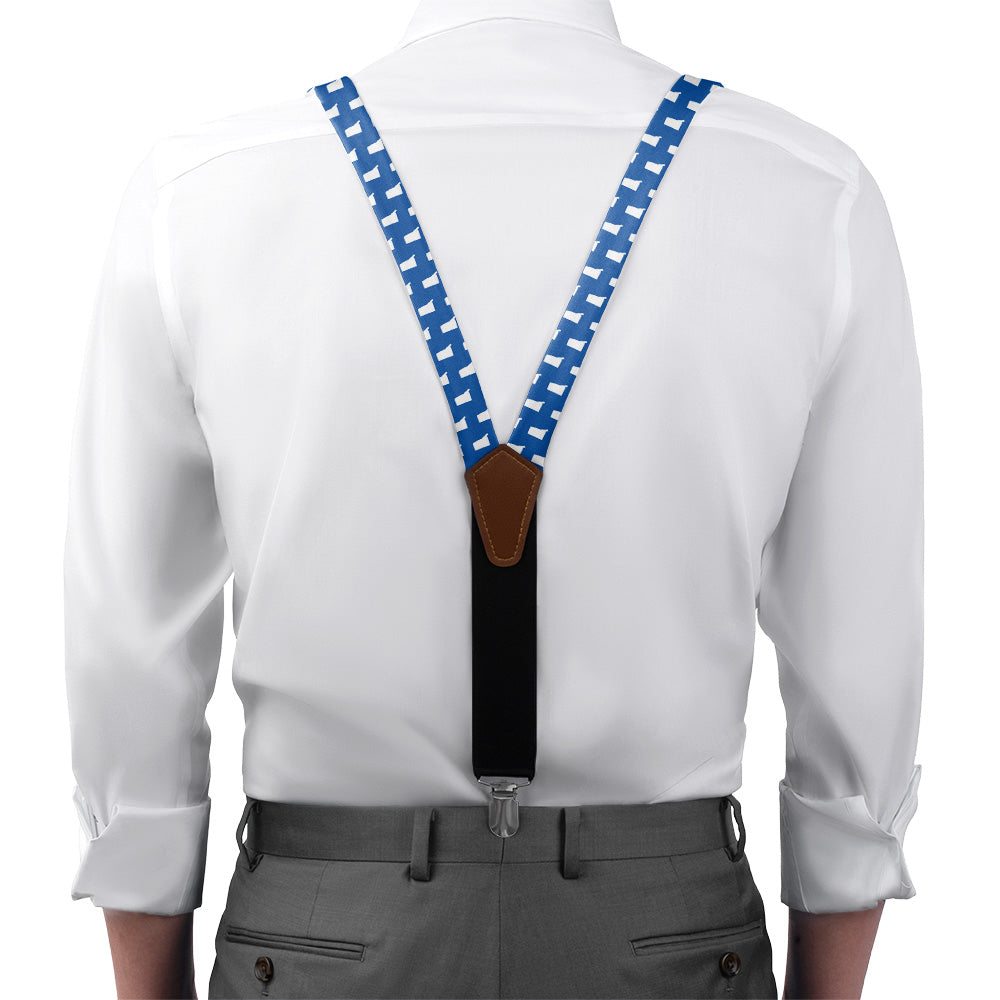 Connecticut State Outline Suspenders - On Model Front View - Knotty Tie Co.