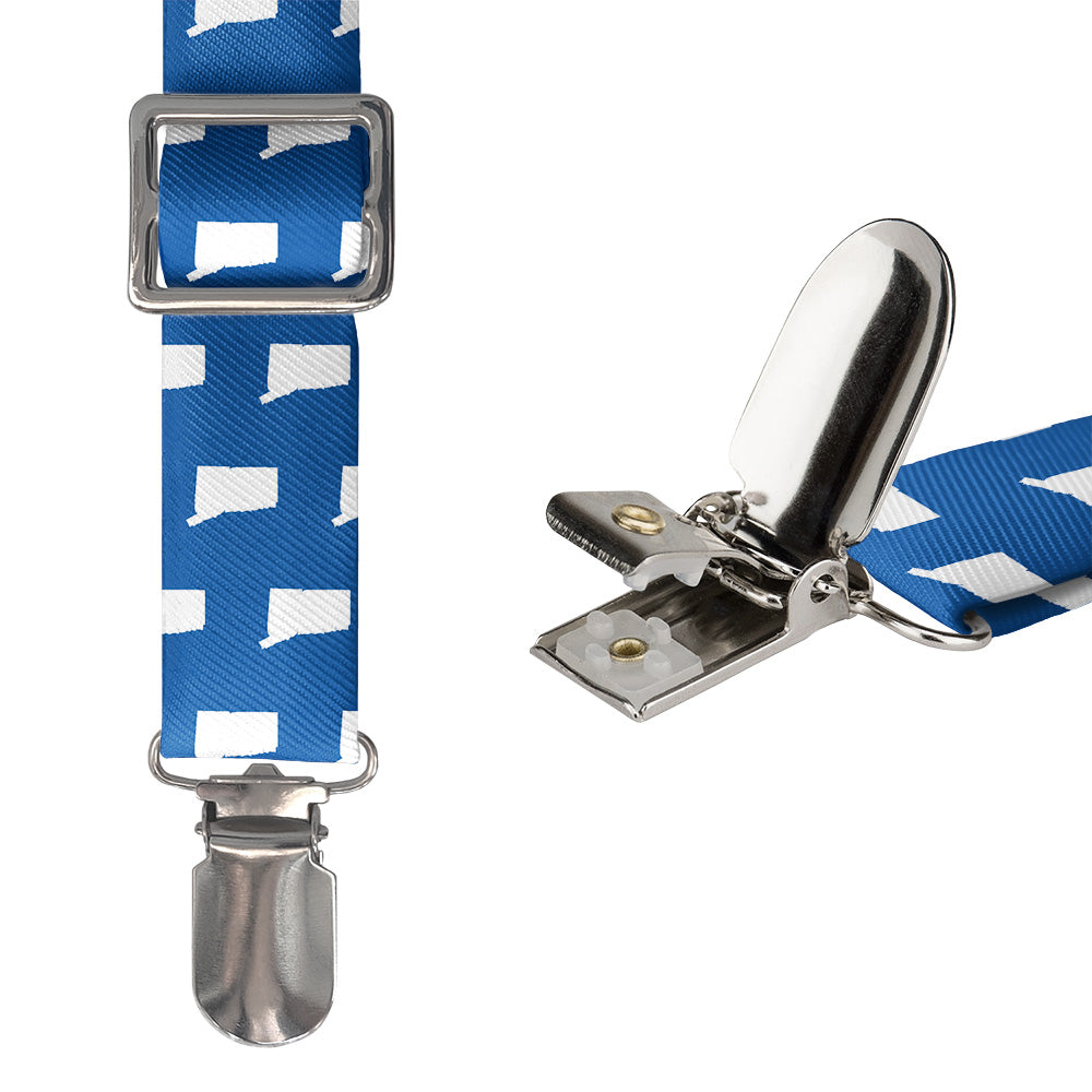 Connecticut State Outline Suspenders - Hardware and Strap - Knotty Tie Co.