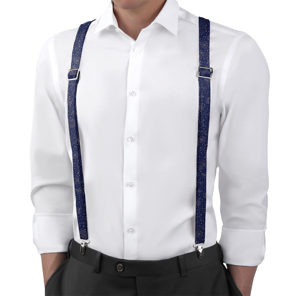 Constellation Suspenders - On Model Back View - Knotty Tie Co.