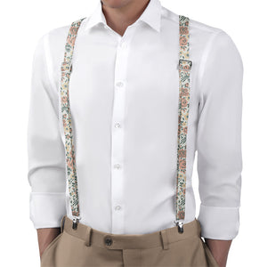 Cooper Floral Suspenders - On Model Back View - Knotty Tie Co.