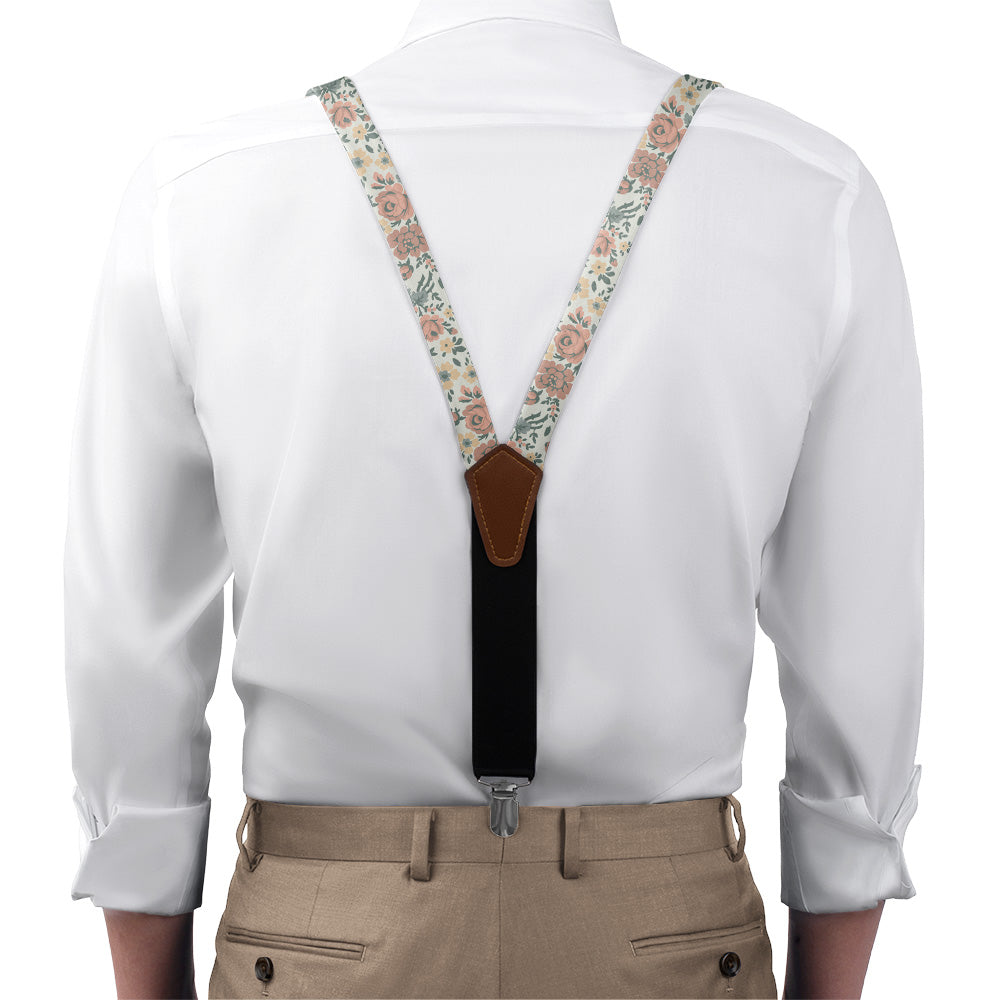 Cooper Floral Suspenders - On Model Front View - Knotty Tie Co.