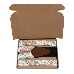 Cooper Floral Suspenders - Kraft Gift Box Packaging - Knotty Tie Co.